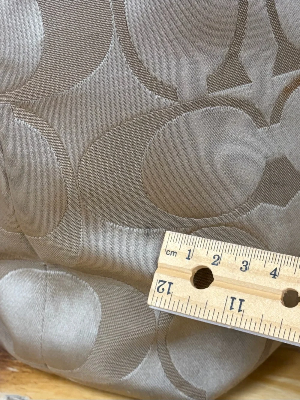 Coach Laura Signature Logo Tote Bag Purse Brown Khaki Zip Closure